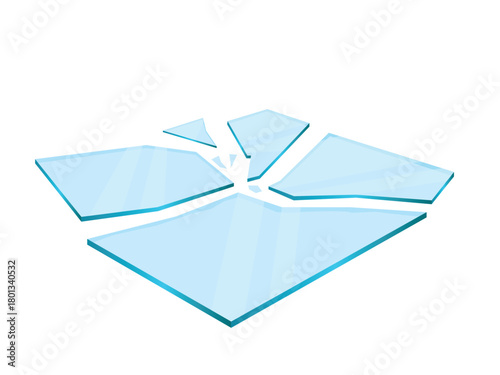 Brokel glass and fragments, glass pieces splash