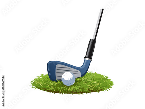 Minigolf putters with balls isolated on white background / Mini Golf Material / Mini golf clubs with balls isolated	
