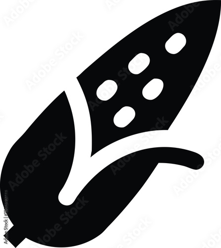 A stylized black corn on the cob icon shows isolated design
