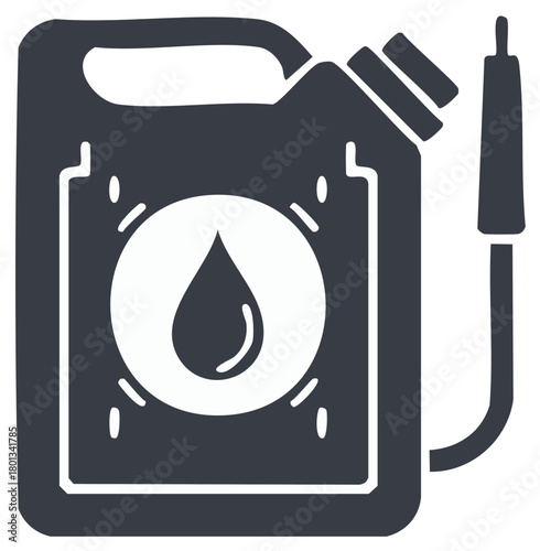 Fuel Container Icon Depicts a Drop of Oil for Transportation Needs