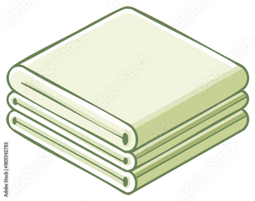 Stack of Folded Towels Pastel Colors Cartoon Style Linen and Fabrics Vector Illustration