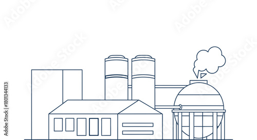 Factory plant illustration industrial production manufacturing