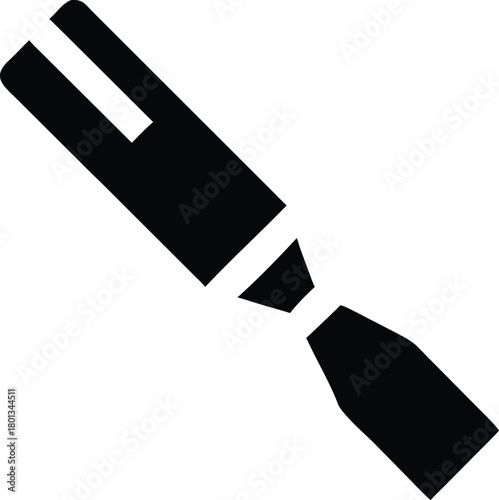 Black chisel icon shows a sharp woodworking tool for cutting with precise edge