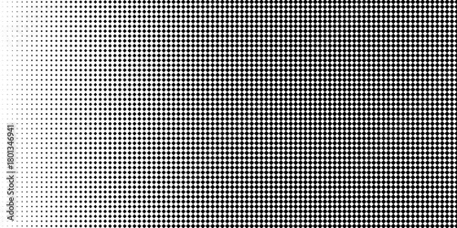 Halftone Square Pixels Pattern. Faded Shade Background. Grid Gradation BG. Black Screentone Diffuse Background. Overlay Texture. Abstract Pattern for Design Comic Prints. Vector Illustration.
