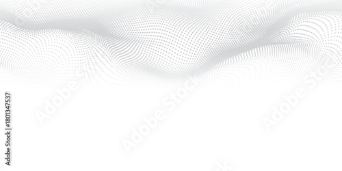 Vector dot white gray wave light technology texture background. Abstract big data digital concept art simple