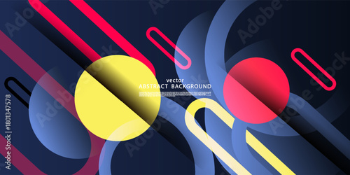 Abstract colorful dynamic background with simple circle design pattern. Vector eps10