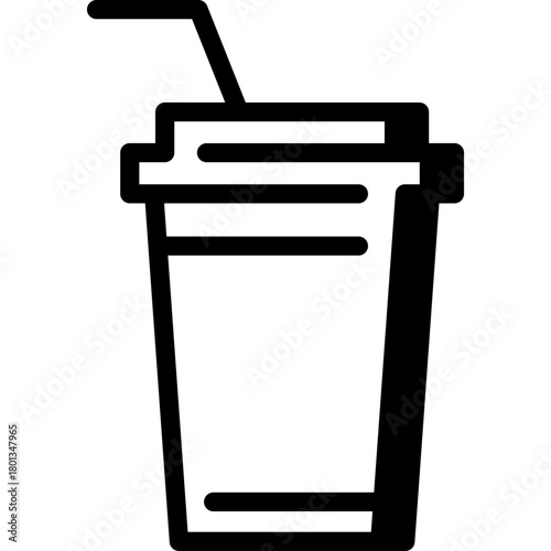 Cup of coffee or soda, vector icon