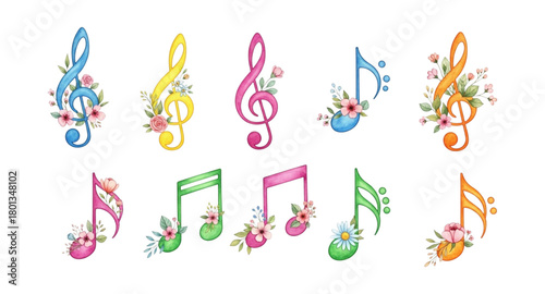 colorful music notes