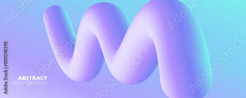 Futuristic abstract background. Gradient blend line. Soft color 3d wavy shape for creative graphic design. Vector illustration.