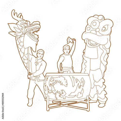 the dragon and lion dance., the dragon and lion dance. the dragon and lion dance.