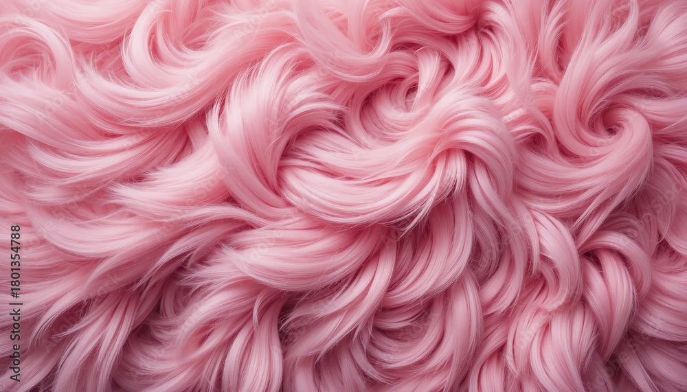 Obraz premium Realistyczne różowe futro, włosy na tapetę, tło z miejscem na tekst