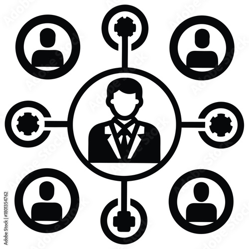 job matching algorithm vector icon