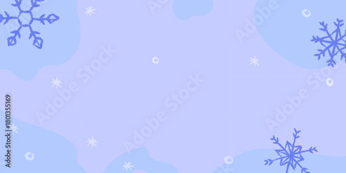 Snowflakes and blue background create a winter theme for a festive atmosphere during the holidays