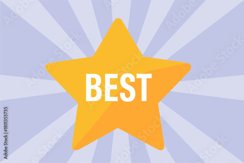 A golden star with the word BEST written inside it