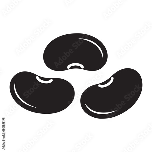 Black kidney beans silhouette vector illustration design on white background