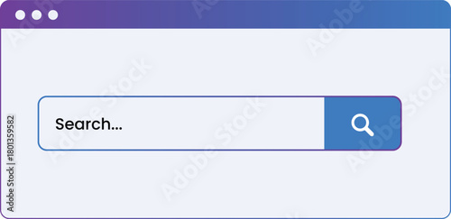 Web browser search bar interface with magnifying glass symbol Vector