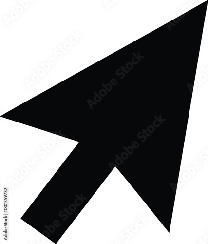 Black computer mouse pointer icon graphic element on white background Vector