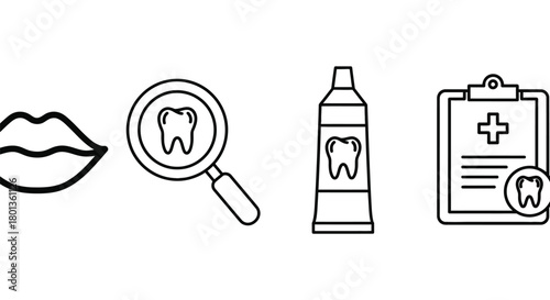 Dental care oral hygiene dentist teeth checkup toothpaste and lips