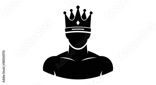 King man silhouette with crown vector illustration graphic art