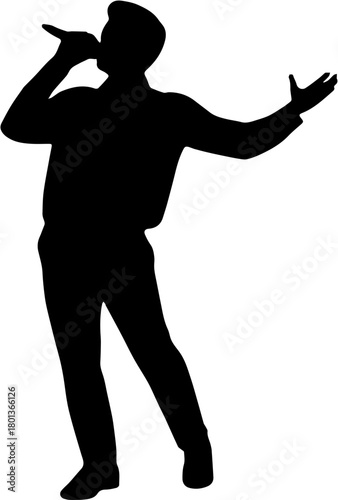 silhouette of a man with song