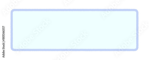 手書きのかわいい水色の長方形 - パステルカラーのシンプルな横長のフレームやラベルのイラスト素材