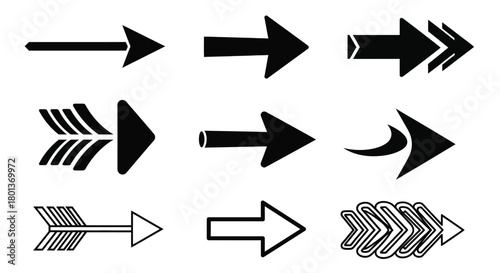 Arrows vector set direction sign navigation pointer graphic design