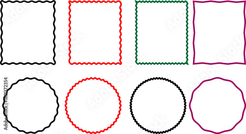 Collection of decorative wavy line borders and frames illustration template