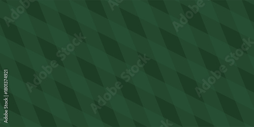 Christmas rhombus seamless pattern. Xmas plaid texture with gold line and stars. Green argyle geometric diamond abstract pattern.