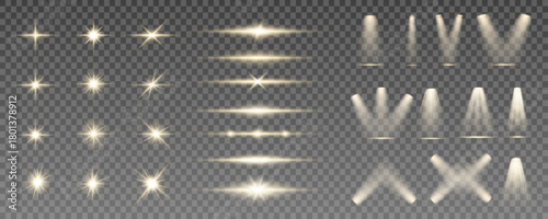 Golden light streaks pulse with glowing particles across a black abstract scene. Dynamic energy motion creates futuristic visual effects. Perfect for sci-fi vectors.