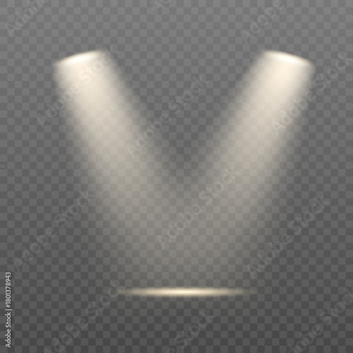 Yellow spotlight with star-shaped lens flare effect. Soft glowing rays enhance festive atmosphere. Suitable for concert, theater, or celebration visuals.