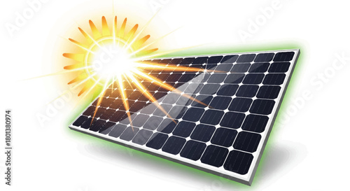 Renewable solar panel technology harnessing sunlight to generate clean energy and power for a sustainable future.