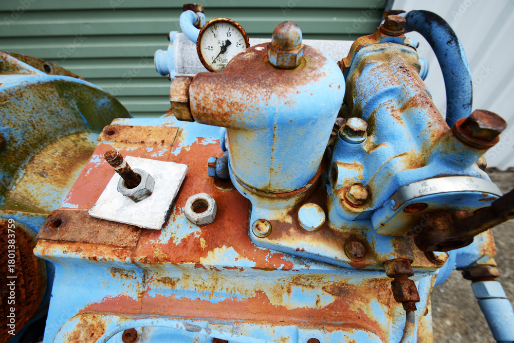 Fototapeta premium Abandoned rusty compressor detail 2