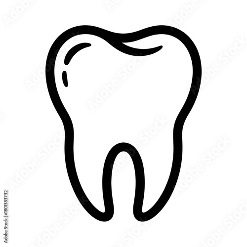 tooth icon vector illustration coloring page 