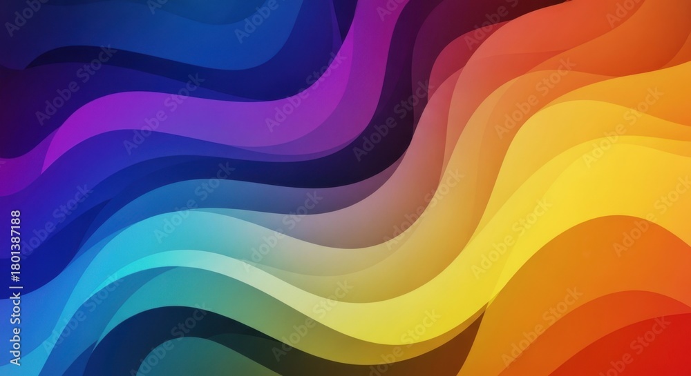Naklejka premium Abstract colorful wavy background featuring vibrant rainbow gradients and flowing curves for