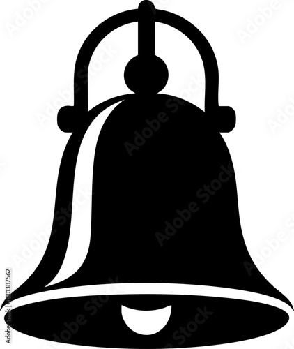 Bell Silhouette Vector Icon Isolated on White Background – Notification Symbol, Alarm and Alert Sound Design, Classic Communication Illustration