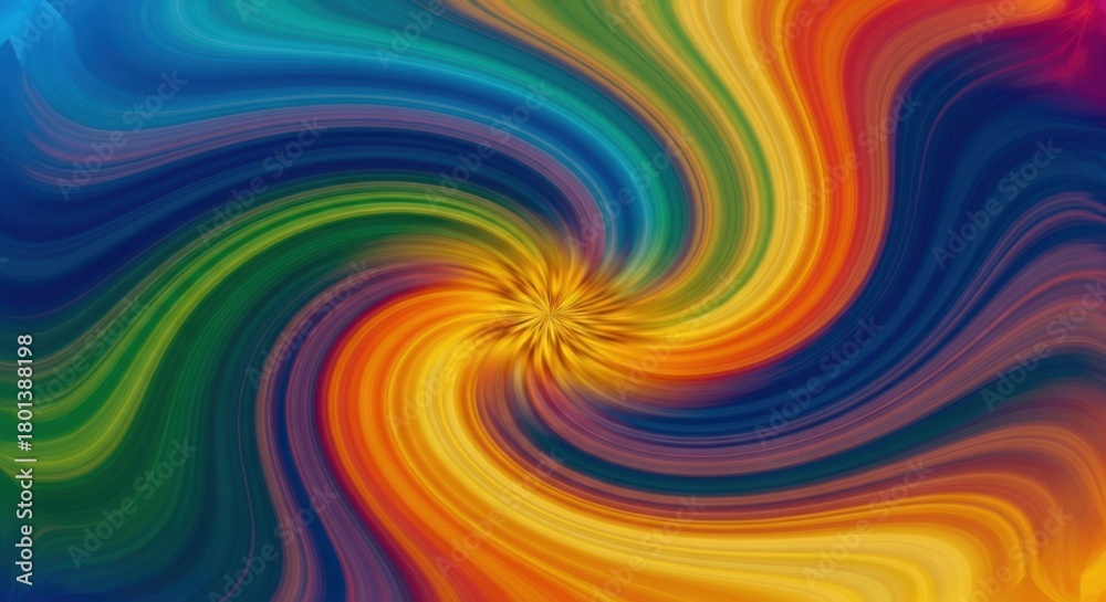 Naklejka premium Abstract colorful swirl design with vibrant rainbow hues and dynamic motion effect