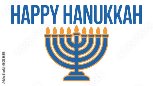 Happy Hanukkah Menorah Festival Design