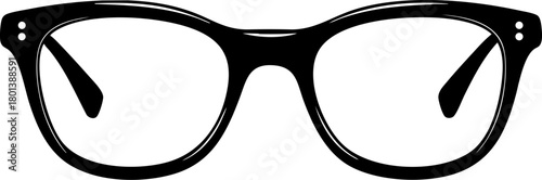 Glasses Silhouette Vector Icon Isolated on White Background – Eyewear Symbol, Optical Frame Design, Vision Correction Accessory Outline Illustration