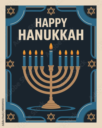 Happy Hanukkah Menorah Festival Design