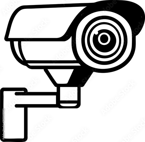 Security Camera Line Vector Icon Isolated on White Background – Surveillance and Monitoring Symbol, CCTV Protection and Safety Device Design