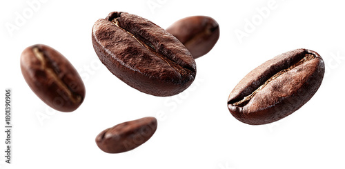 Wallpaper Mural A collection of roasted coffee beans suspended in space Torontodigital.ca