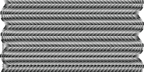 Optical Illusion Wave Pattern – Abstract Vector Design with Curved Depth Effects in Black, White, and Gray