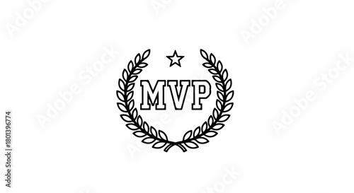 MVP laurel wreath with star and transparent background
