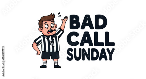 Referee calling bad call with transparent background