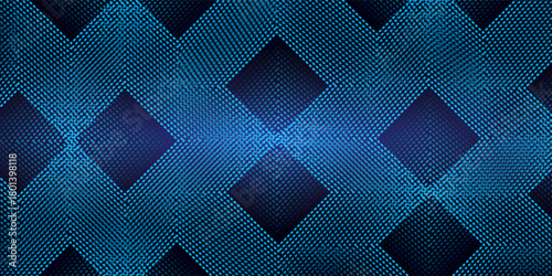 3D blue techno abstract background overlap layer on dark space with glowing dots shape decoration. Modern graphic design element dotted line style concept for banners, flyer, card, or brochure cover