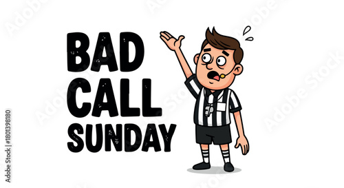 Referee bad call sunday sports concept with transparent background