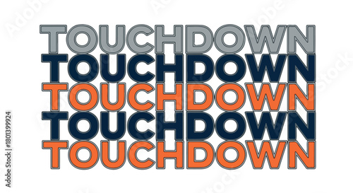 Touchdown text repeated with transparent background