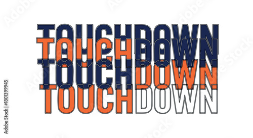 Touchdown word art with transparent background