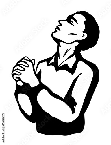 Vector image of the praying person