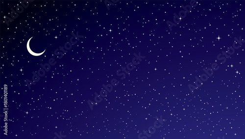 Stars in the night sky. Vector drawing